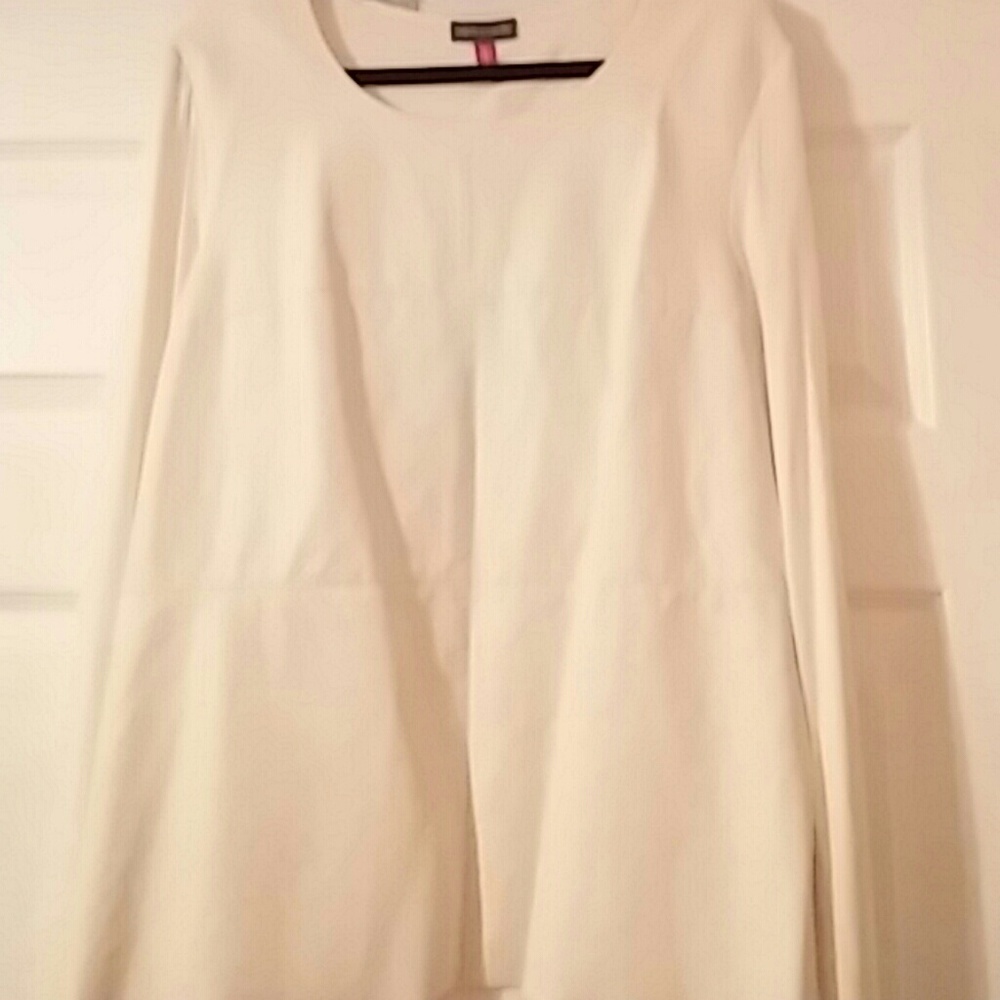 Stunning winter white leather look shirt